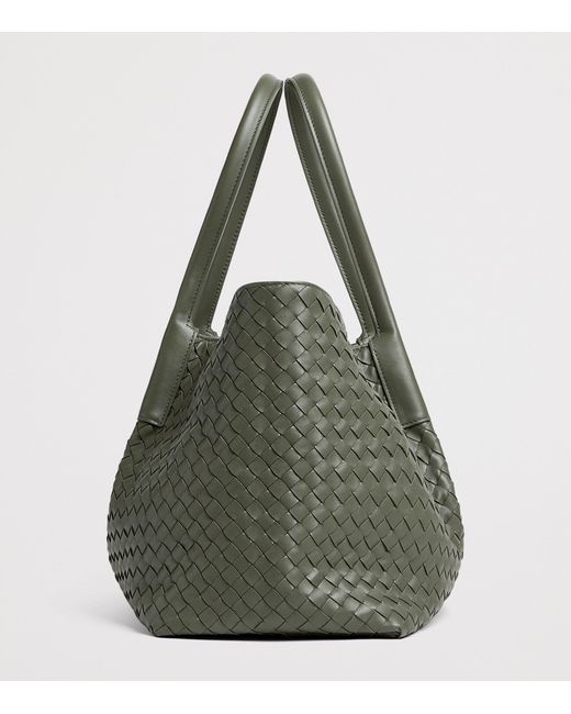 Bottega Veneta Green Leather Pinacoteca Tote Bag