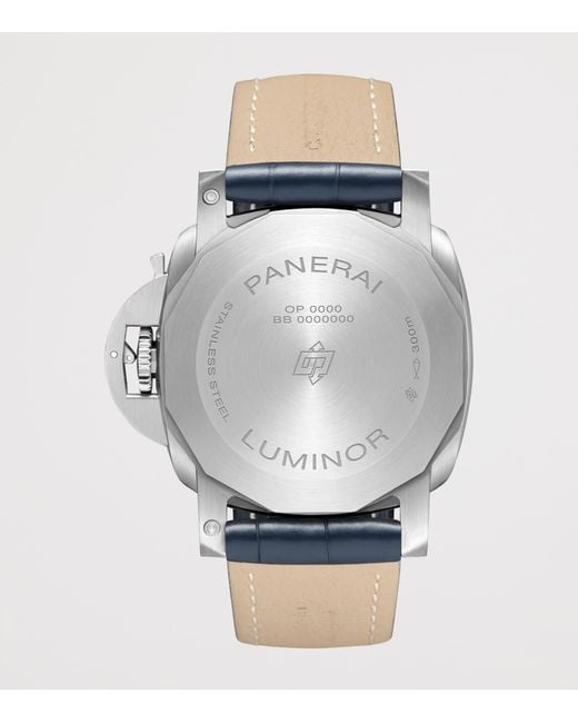 Panerai Blue Stainless Steel Luminor Marina Watch for men