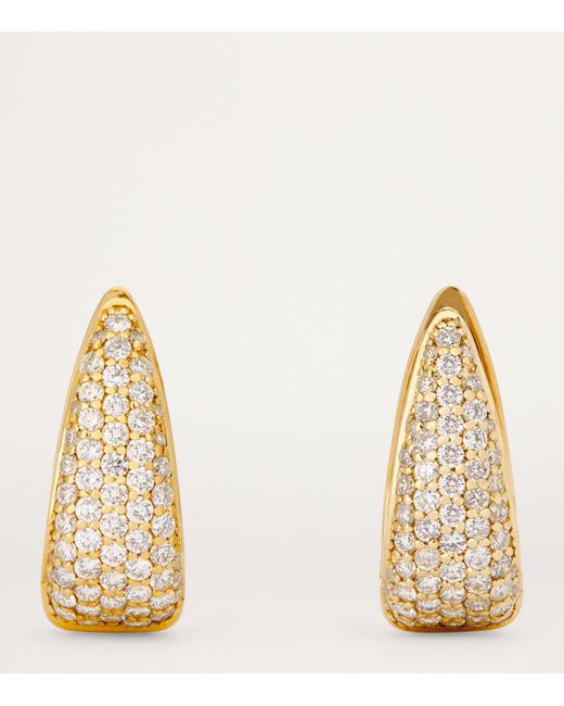 Jennifer Meyer Metallic Mini And Diamond Edith Elongated Teardrop Huggie Earrings