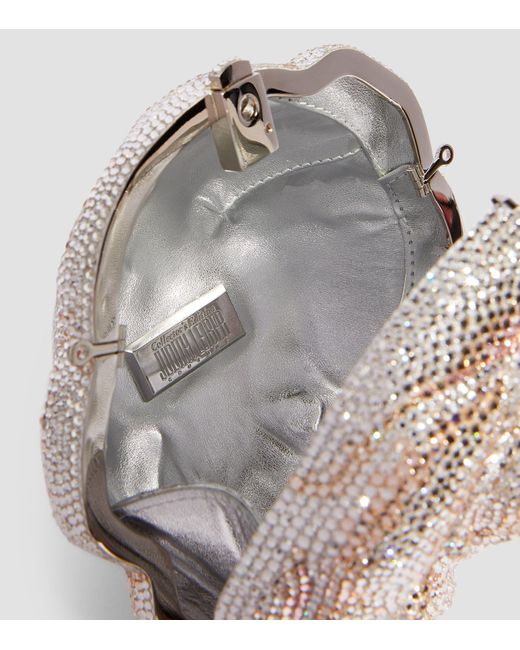Judith Leiber Natural Crystal-embellished Rose Clutch Bag