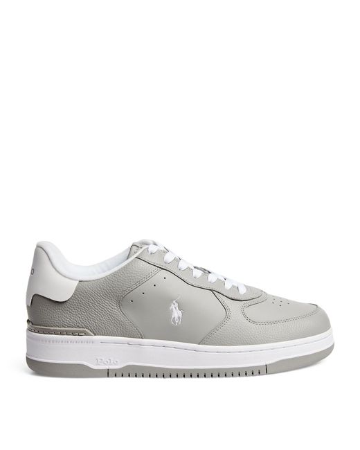 RLX Ralph Lauren Gray Leather Masters Court Sneakers for men