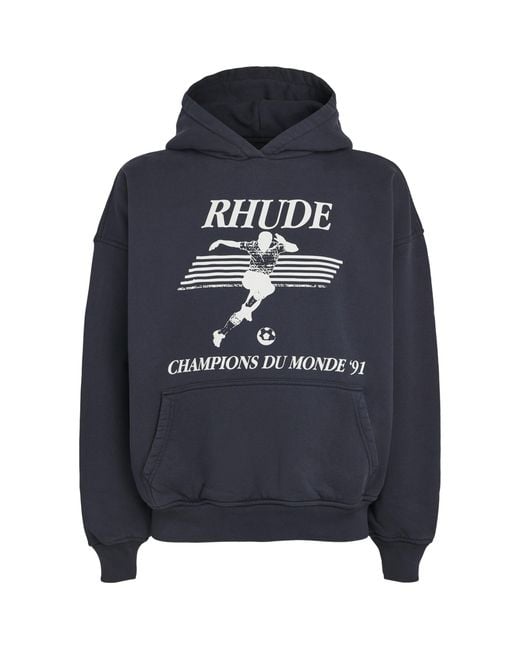 Rhude Blue Cotton Set Piece Hoodie for men