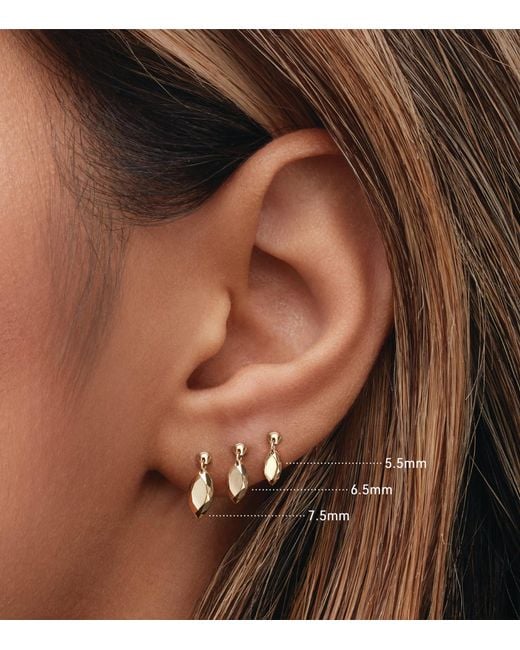 Maria Tash Natural Faceted Marquise Threaded Charm Earring