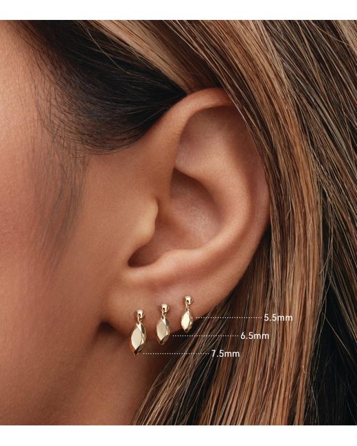 Maria Tash Metallic Faceted Marquise Threaded Charm Earring