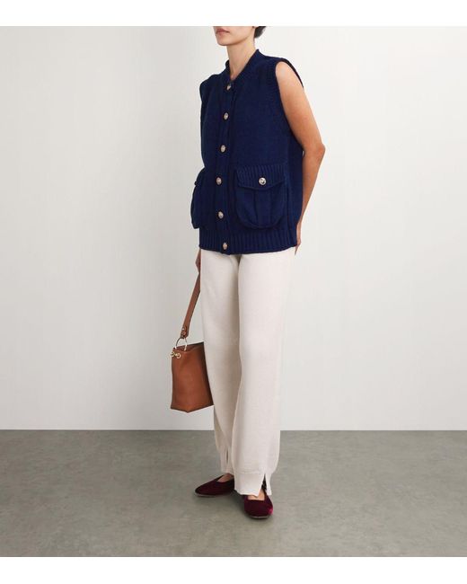 Cashmere sleeveless cardigan top