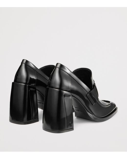 Jimmy Choo Black Tylor 95 Leather Heeled Loafers