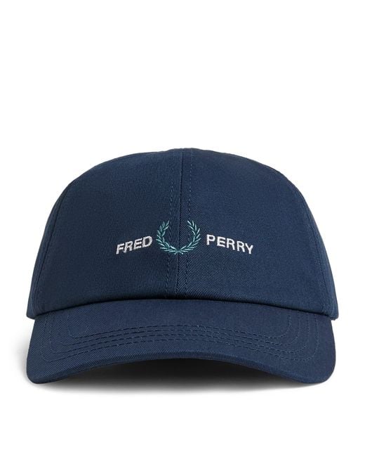 Fred Perry Blue Cotton Twill Logo Cap for men