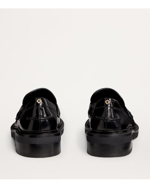 Maje Black Leather Penny Loafers