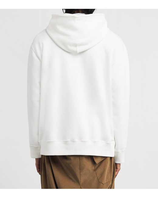 MM6 by Maison Martin Margiela White Cotton Numeric Tab Hoodie for men