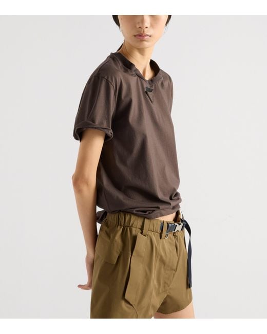 Prada Brown Cotton Jersey T-Shirt