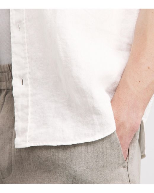 Citizens of Humanity Men's White Linen Short-Sleeve Cairo Shirt