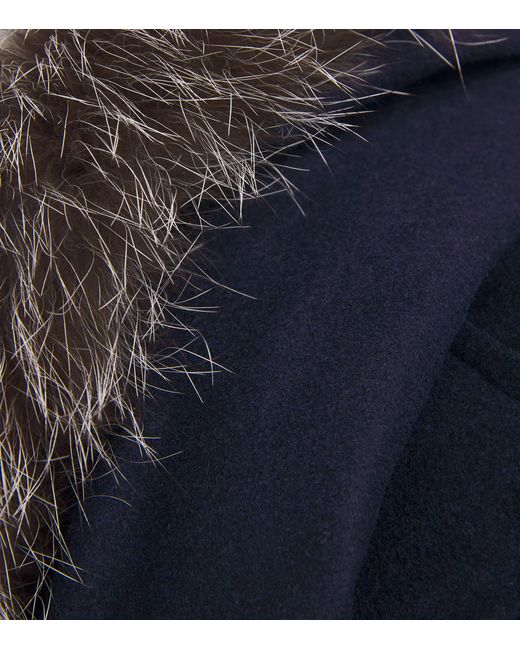 Canali Blue Cashmere Down Puffer Jacket for men