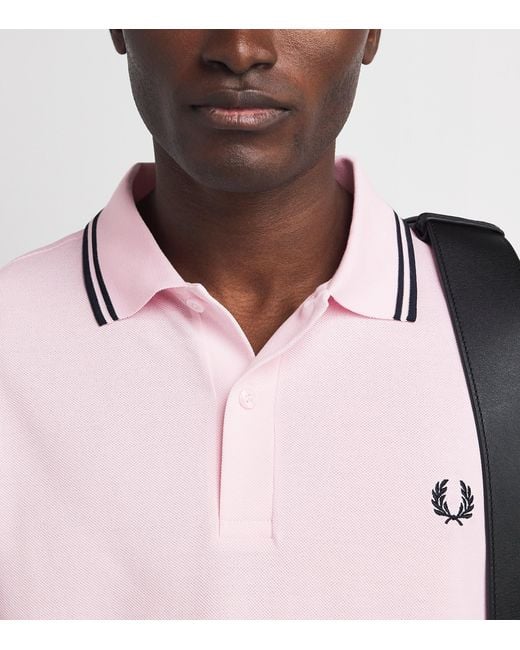 Fred Perry Pink Cotton Twin Tipped Polo Shirt for men