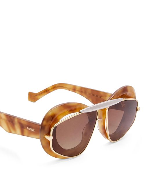 Loewe Brown Double-frame Wing Sunglasses