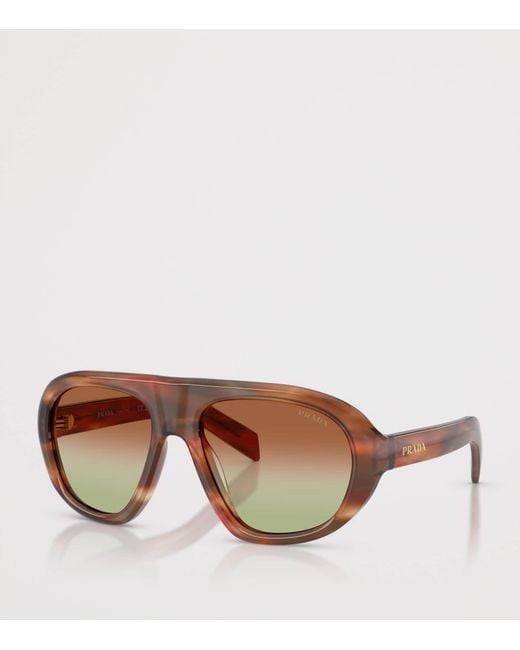 Prada Brown Acetate Pr C05S Irregular Sunglasses