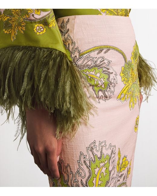 LaDoubleJ Multicolor Stretch-Cotton Floral Midi Skirt