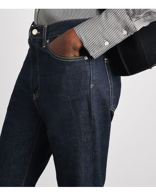 FRAME Blue The Vertical Straight Jeans