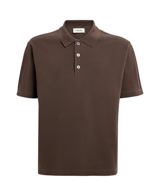 FRAME Brown Cotton Piqué Polo Shirt for men