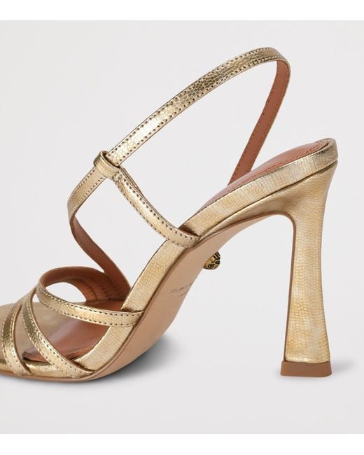 Kurt Geiger Metallic Leather Embellished Annabel Heeled Sandals 90