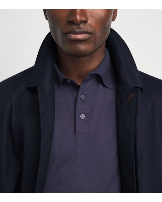 Colombo Blue Kid Wool Polo Shirt for men