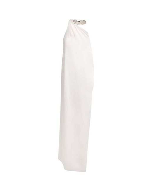 Stella McCartney White Satin Embellished Gown