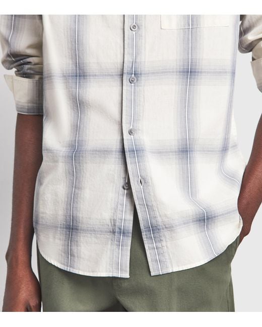 Vince White Cotton Check Townes Shirt for men
