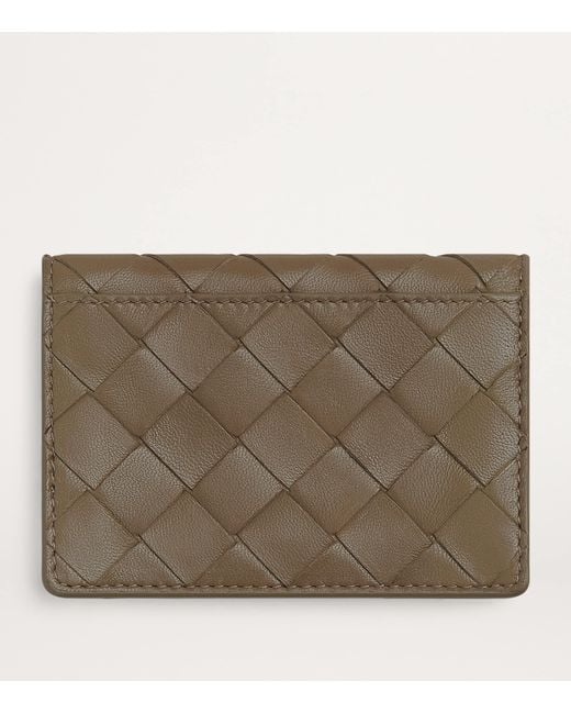 Bottega Veneta Brown Leather Intrecciato Card Holder