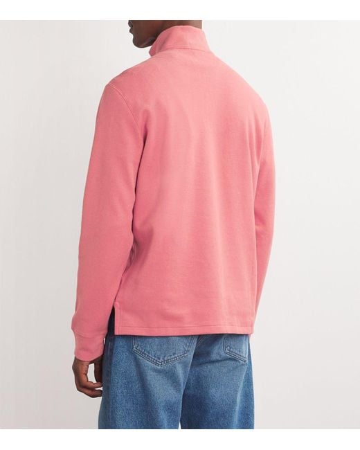 Polo Ralph Lauren Pink Cotton Quarter-Zip Sweater for men