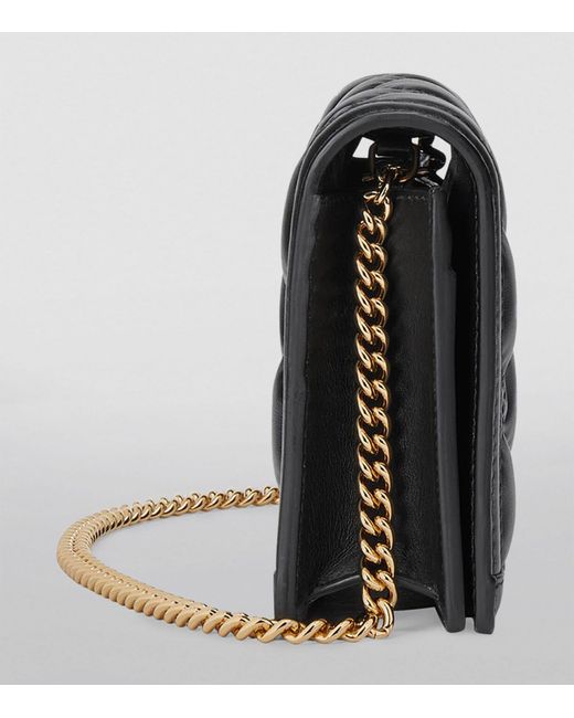 Gucci Black Matelassé Leather Gg Chain Wallet