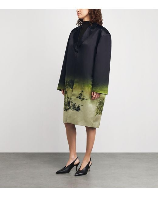 Staud Blue Linen-Silk Jasper Jacket