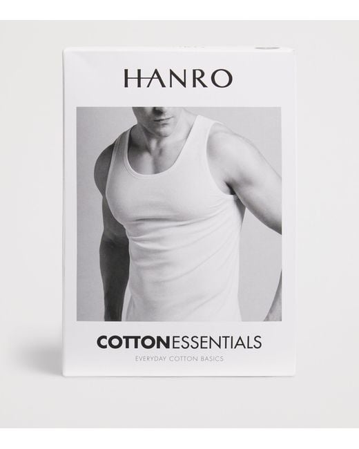 Hanro Black Cotton Essentials Tank Top