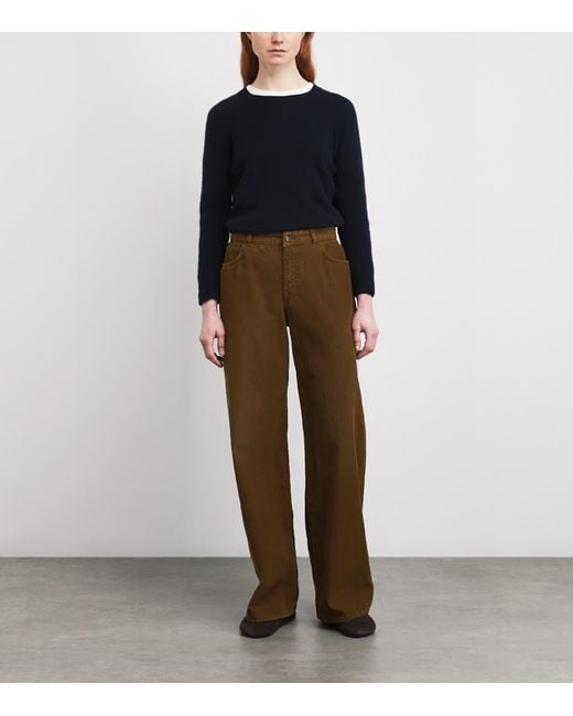 The Row Brown Eglitta Stretch-Cotton Jeans