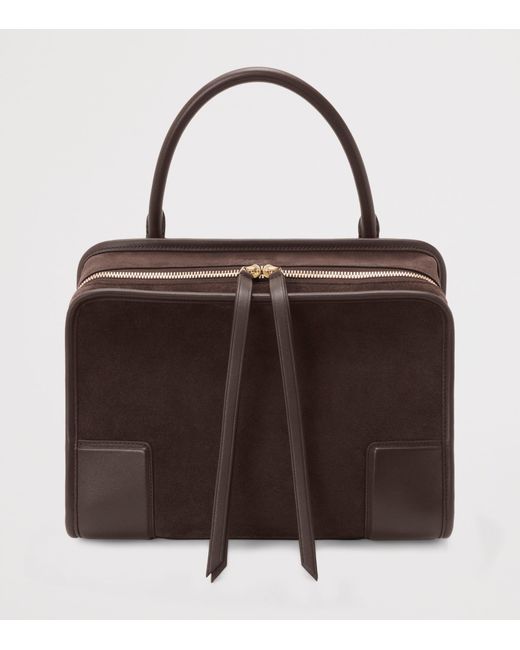 Loewe Brown Medium Suede Amazona 180 Top-Handle Bag
