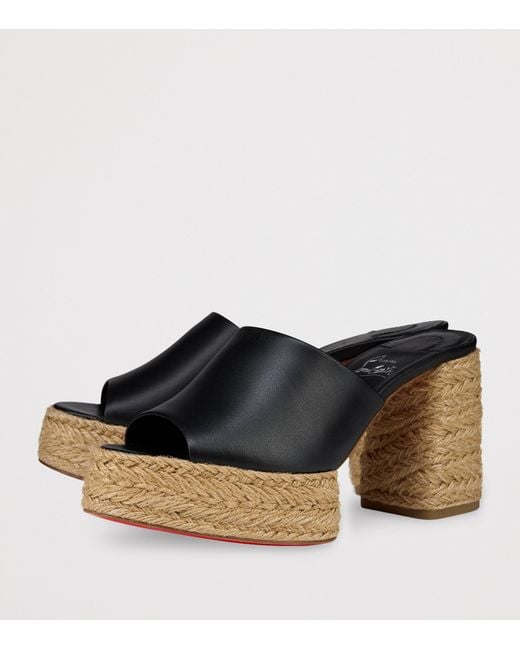 Christian Louboutin Black Calakala 85 Leather Heeled Espadrilles