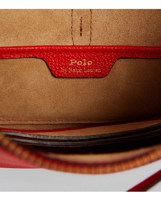 Polo Ralph Lauren Red Small Leather Polo Id Shoulder Bag