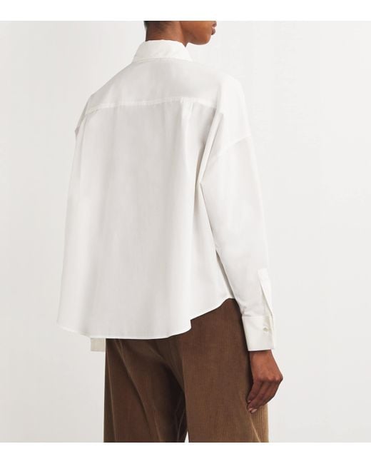 Weekend by Maxmara White Cotton Cropped Shirt