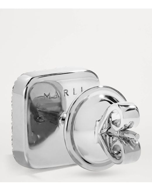 Marli New York Metallic Diamond And Agate Cleo Pyramid Earrings