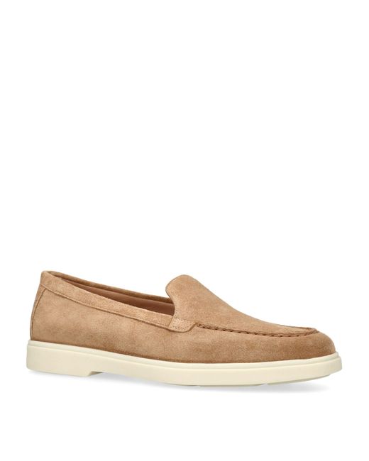 Santoni Natural Suede Detroit Loafers