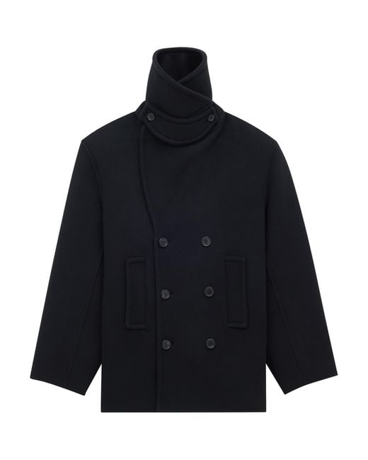 Saint Laurent Blue Wool Pea Coat