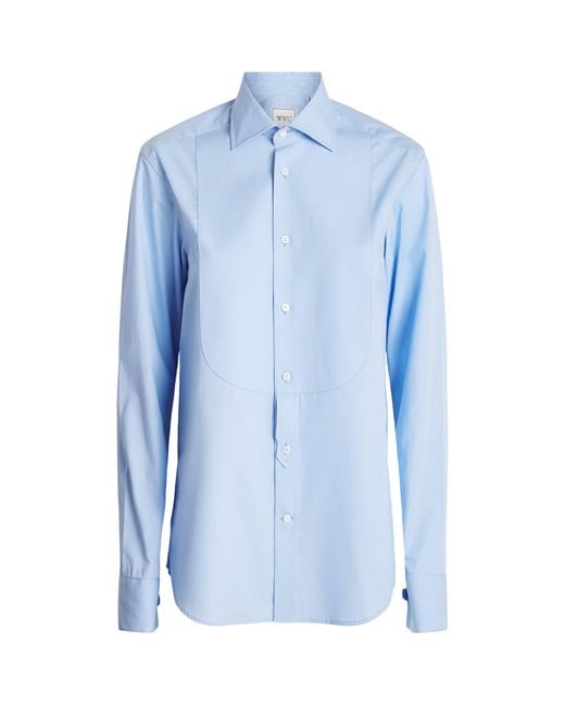 With Nothing Underneath Blue Organic Cotton Dress Shirt