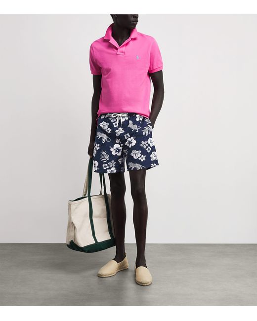 Polo Ralph Lauren Blue Seersucker Printed Traveller Swim Shorts for men