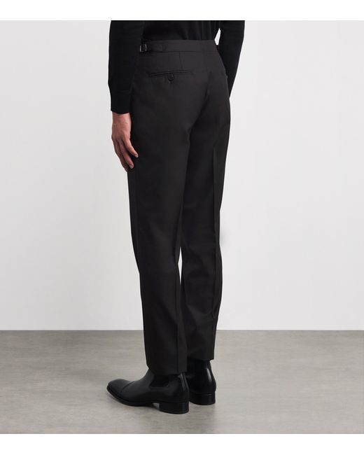 Isaia Black Wool Sanita Trousers for men