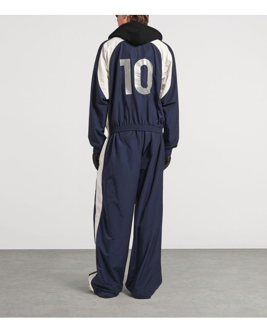 Balenciaga Blue Cotton-Blend Technical Trousers for men