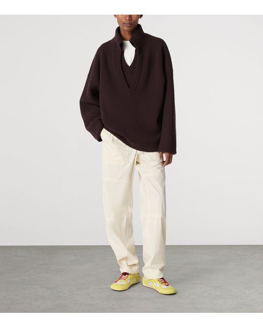 Bottega Veneta Yellow Suede-Trim Sneakers for men