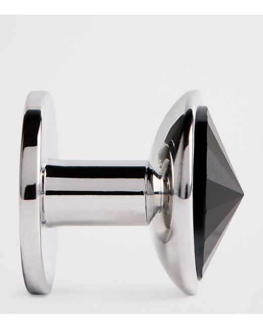 Babette Wasserman Black Rhodium-Plated Galileo Stud Cufflinks for men