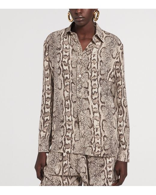 Balenciaga White Silk Python Print Shirt