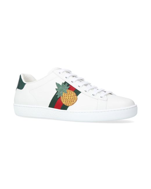 Gucci New Ace Pineapple Sneakers in White Lyst