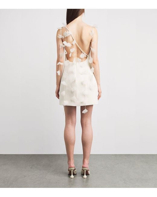 Cult Gaia White Wool-Silk Tara Mini Dress
