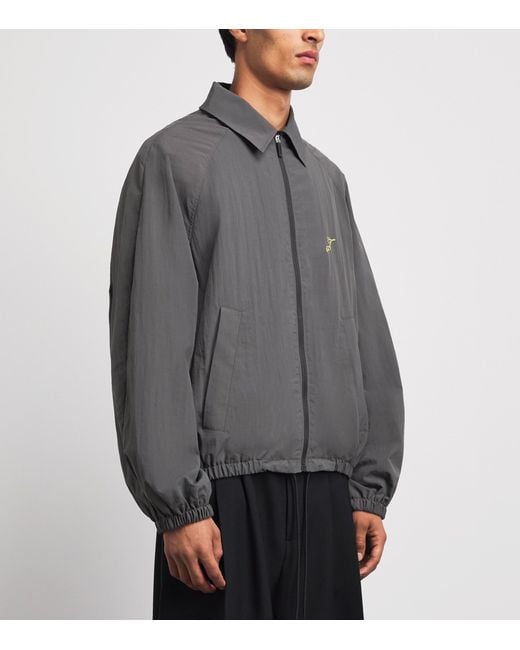Jacquemus Gray Embroidered Initial Windbreaker Jacket for men