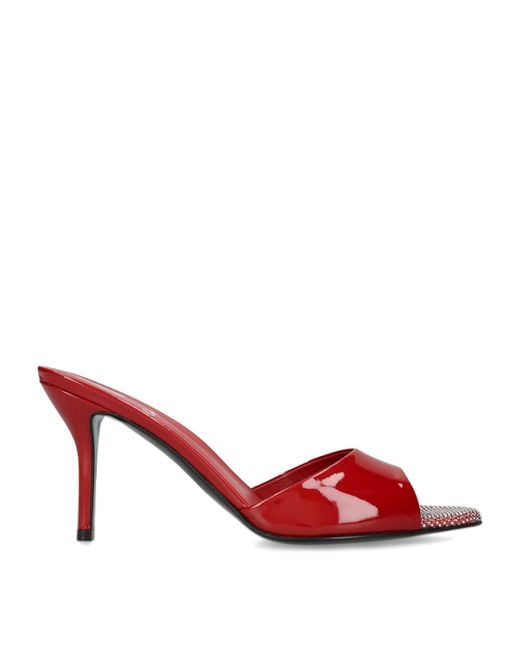 Gina Red Leather Marmont Heeled Mules 85